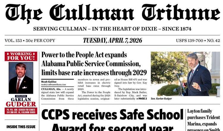 Good Morning Cullman! The 04-07-2026 edition of the Cullman Tribune is now ready to view.