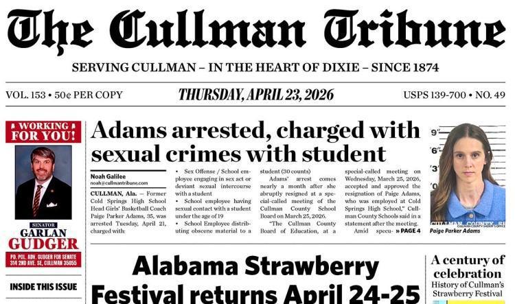 Good Morning Cullman! The 04-23-2026 edition of the Cullman Tribune is now ready to view.