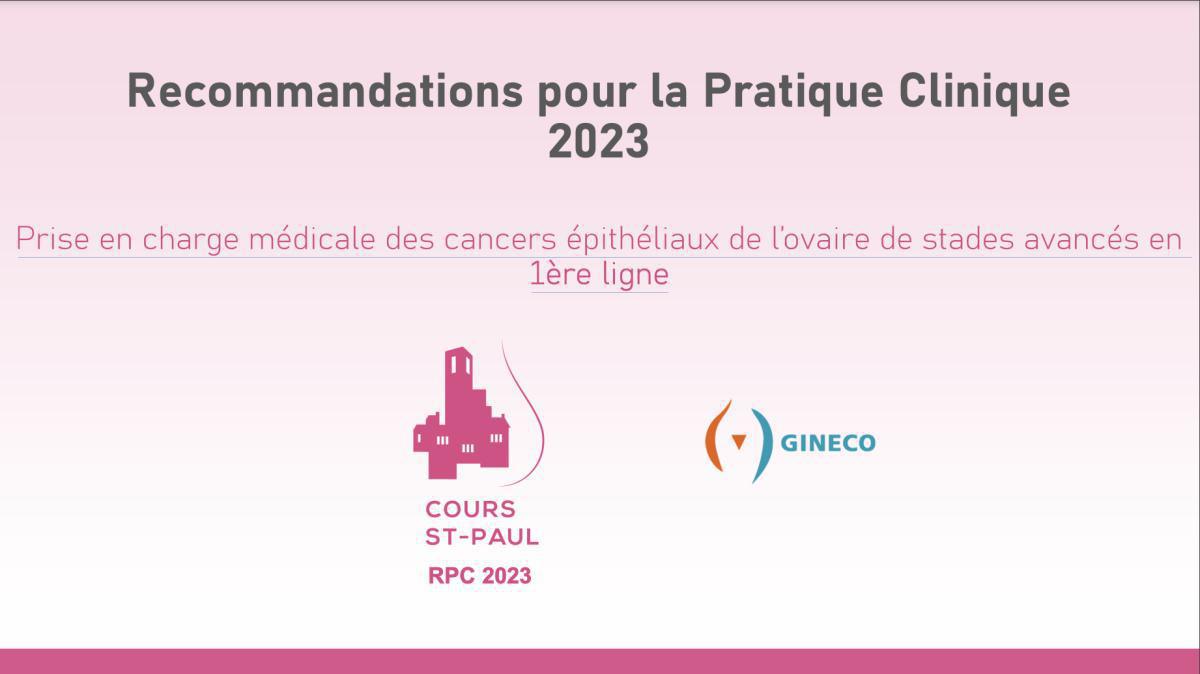 Prise en charge médicale des cancers épithéliaux de l’ovaire  Prise en charge médicale des cancers épithéliaux de l’ovaire