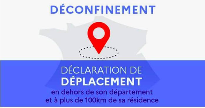 Nouvelle déclaration de déplacement et calcul de la distance (+ de 100 km)