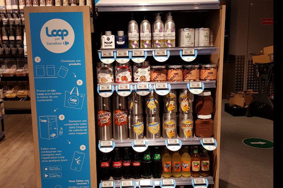 Carrefour installe les produits consignés Loop dans quelques magasins Carrefour installe les produits consignés Loop dans quelques magasins