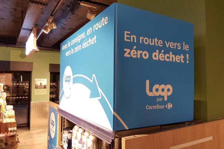 Carrefour installe les produits consignés Loop dans quelques magasins