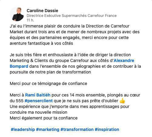 Changement de direction chez Carrefour Market, nouvelle stratégie ou continuité ?