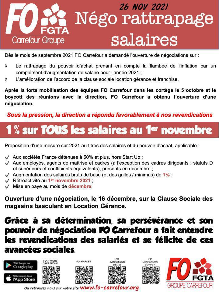 Négociation rattrapage des salaires : FO obtient Négociation rattrapage des salaires : FO obtient