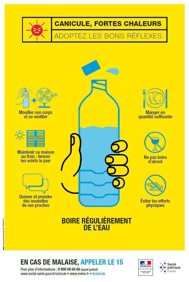 Fortes chaleurs, canicule : pensez à vous hydrater !