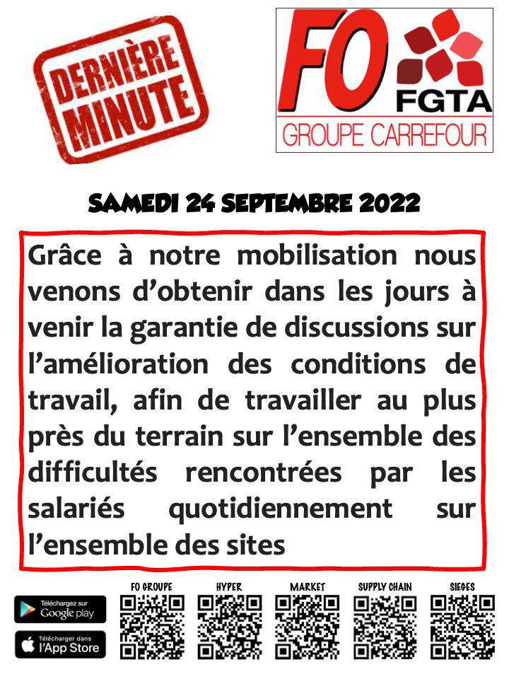 Mobilisation FO Carrefour : DERNIERE MINUTE 
