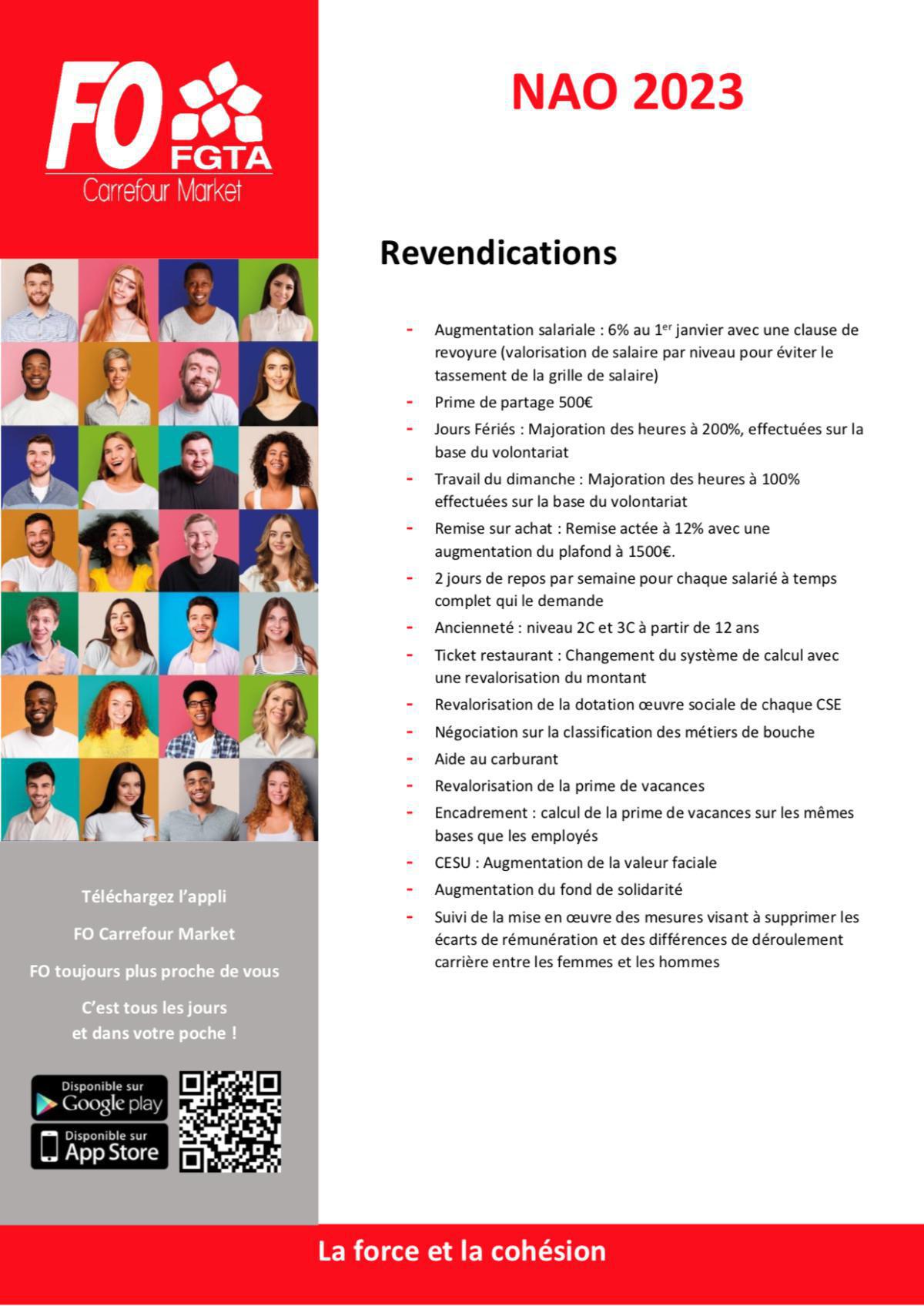 Revendications FO MARKET Négociation Annuelle Obligatoire ( Réunion du 25 janvier 2023) Revendications FO MARKET Négociation Annuelle Obligatoire ( Réunion du 25 janvier 2023)