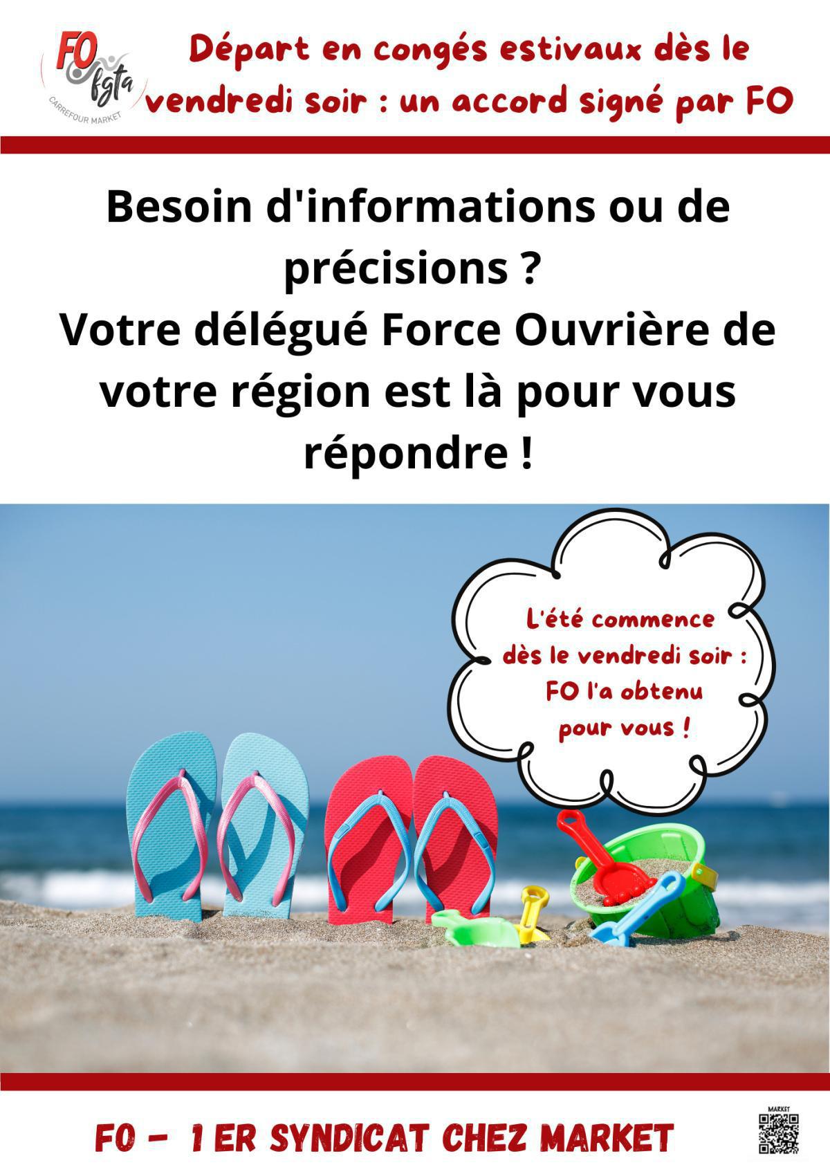 Départ en congés estivaux dès le vendredi soir: Un accord signé par FO