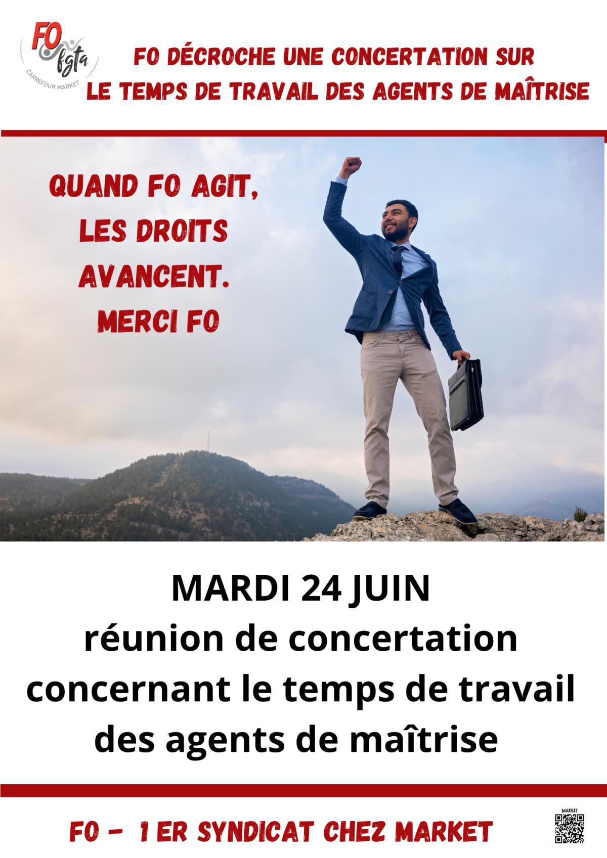 FO Décroche une concertation sur le temps de travail DES AGENTS DE maitrise