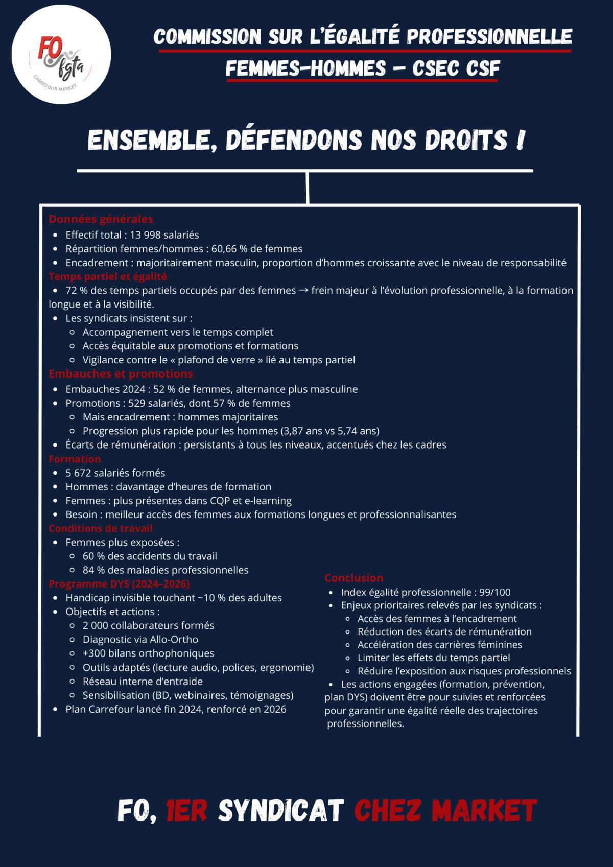 COMMISSION SUR L'ÉGALITÉ PROFESSIONNELLE - CSF