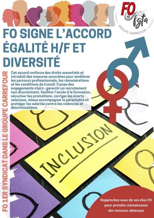 FO Signe l'accord égalité H/F et Diversité