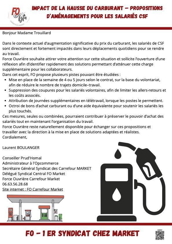 Impact de la hausse du carburant