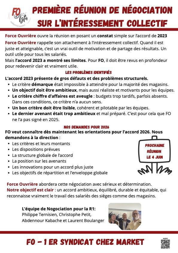 Première réunion de négociation sur l'intéressement collectif