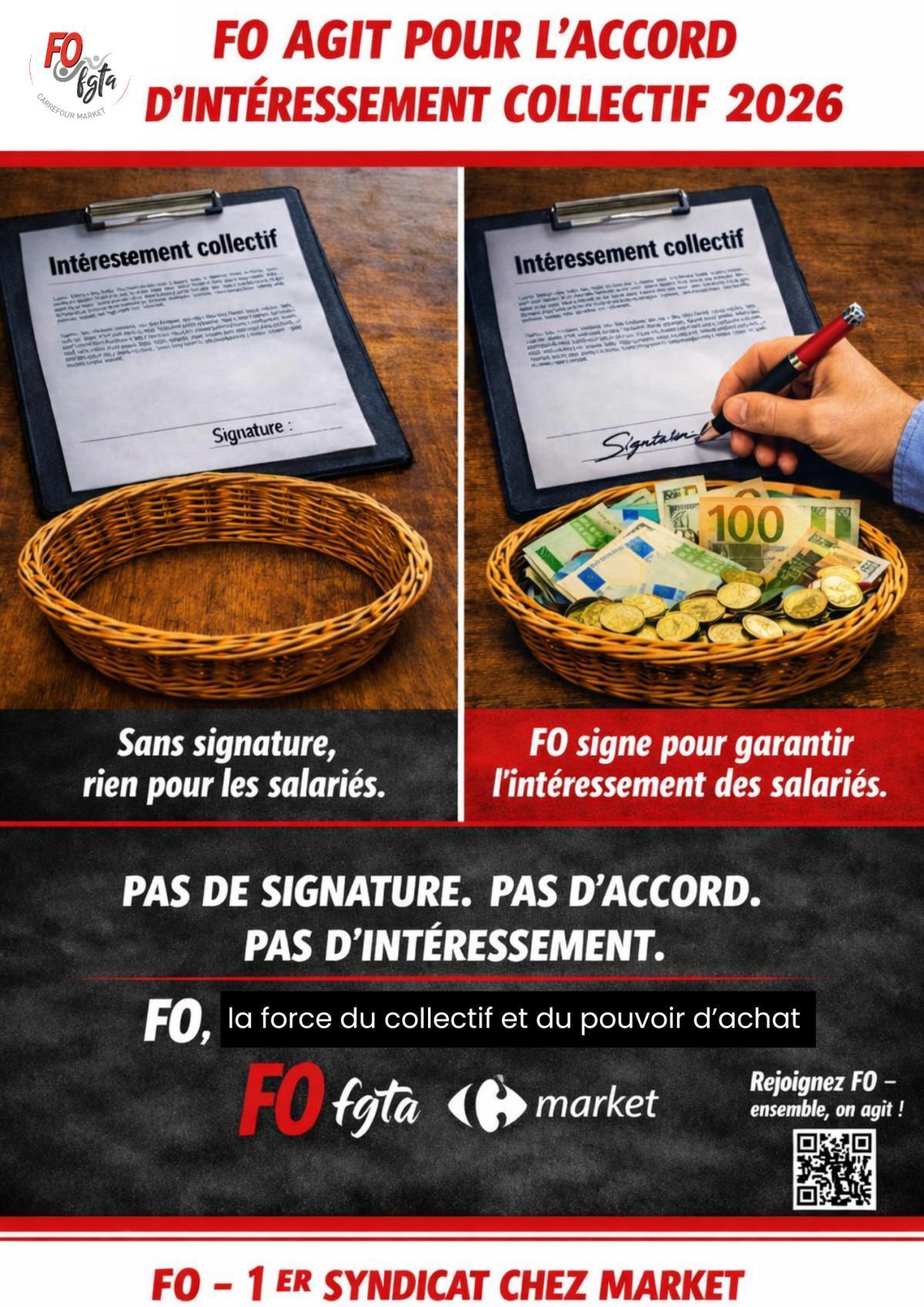 FO signataire de l'accord Intéressement Collectif 2026
