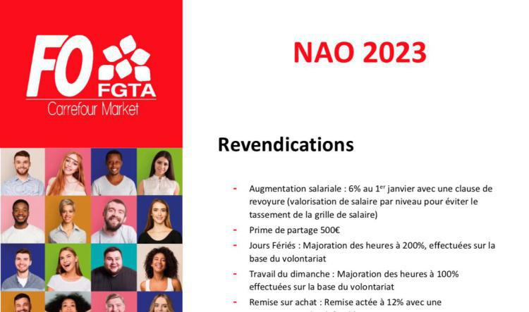 Revendications FO MARKET Négociation Annuelle Obligatoire ( Réunion du 25 janvier 2023)