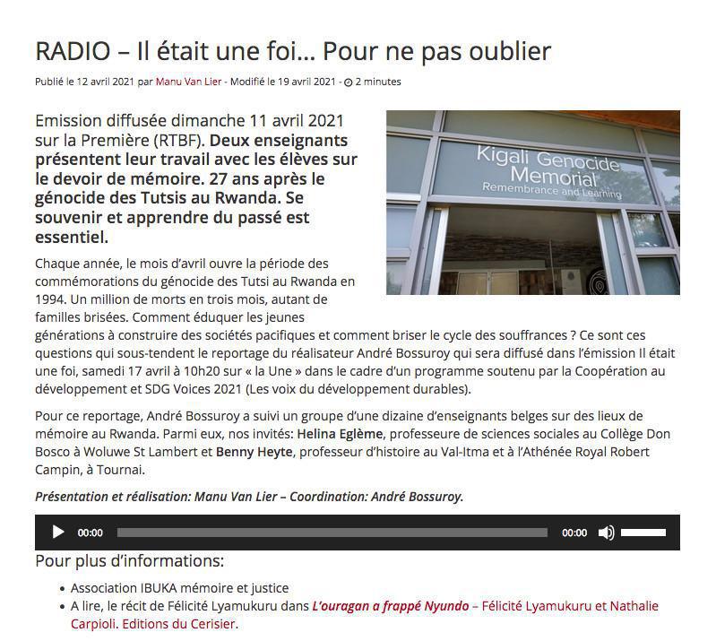 Rwanda, se souvenir (Podcast radio ) Rwanda, se souvenir (Podcast radio )