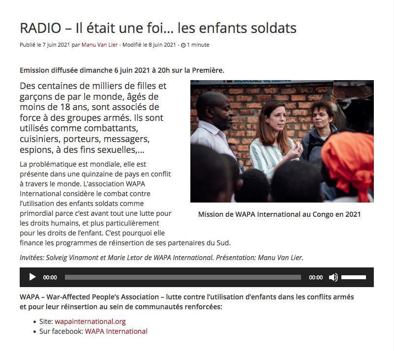 Enfants soldats (Podcast radio ) Enfants soldats (Podcast radio )