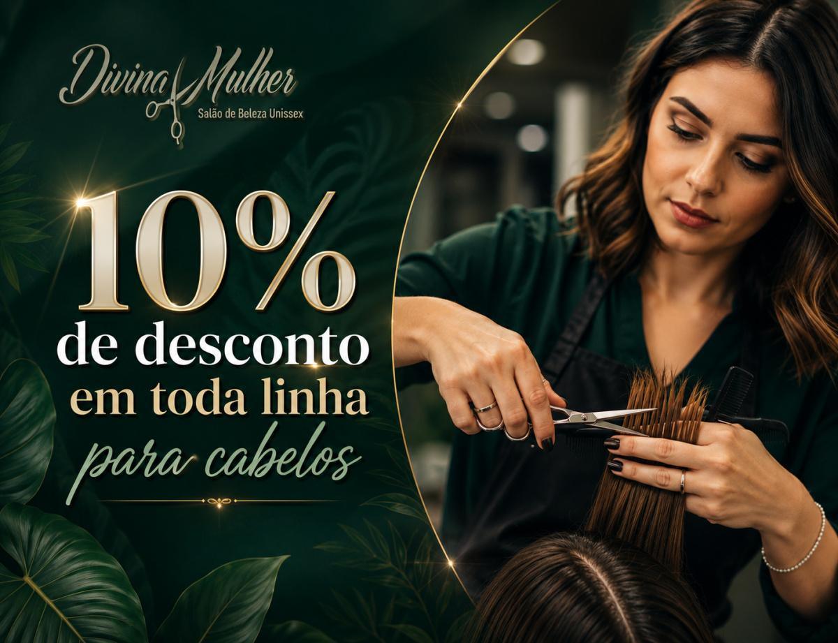 10% de desconto em toda linha para cabelos 10% de desconto em toda linha para cabelos