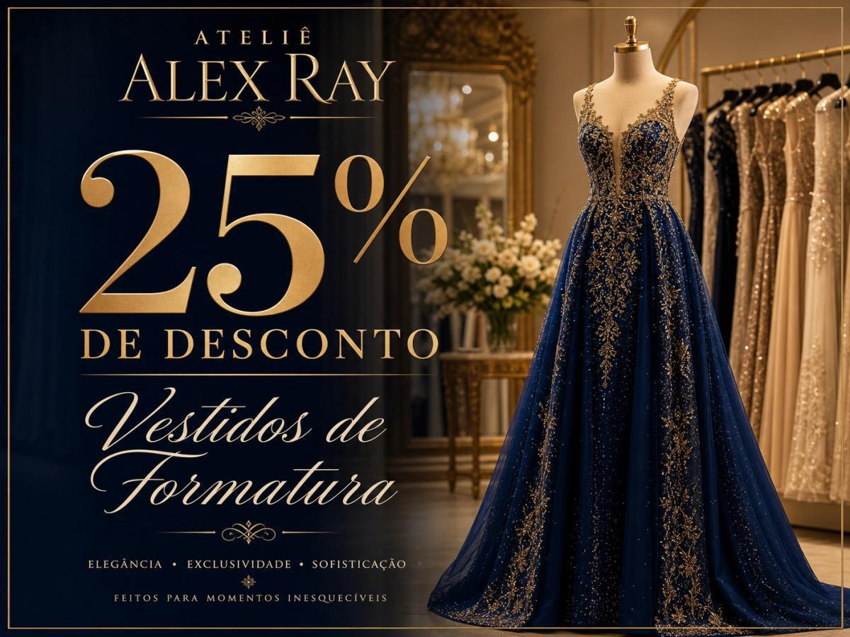 25% de desconto em vestidos de formatura