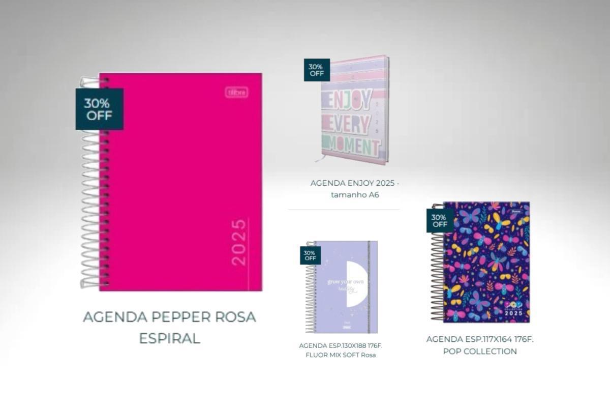  Agendas 2025 com 30% de desconto!