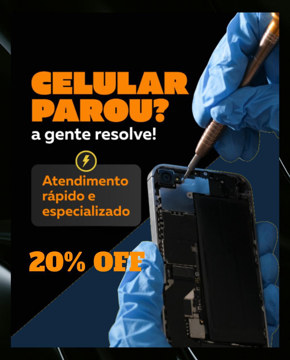 20% OFF em conserto de celulares