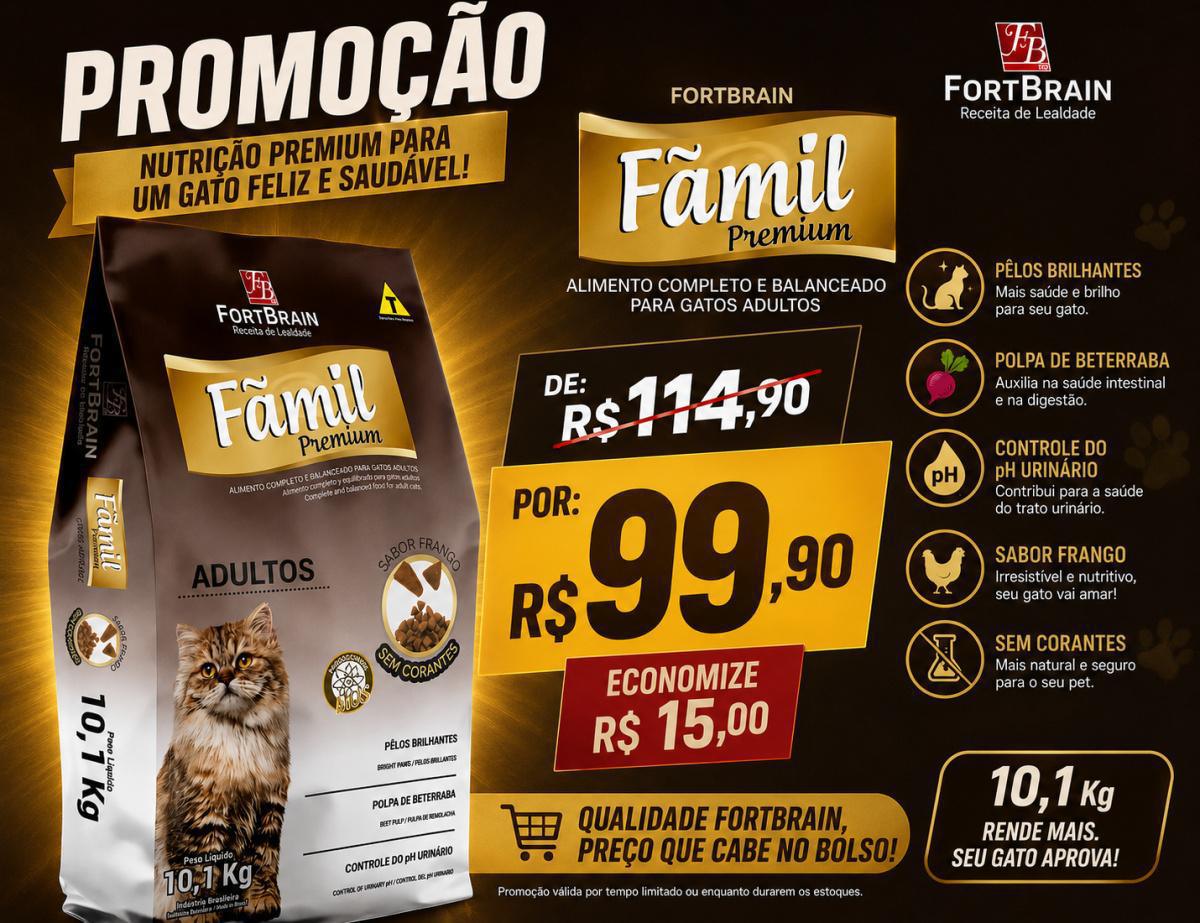 Ração Famil Premium por R$ 99,00 Ração Famil Premium por R$ 99,00