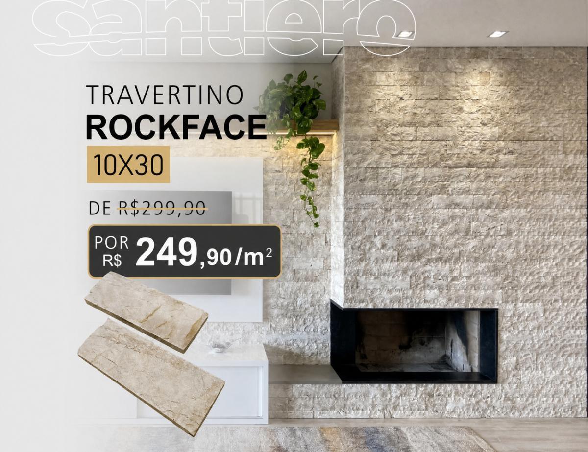 Promoção do m2 - Travertino Rockface - 10X30 Promoção do m2 - Travertino Rockface - 10X30