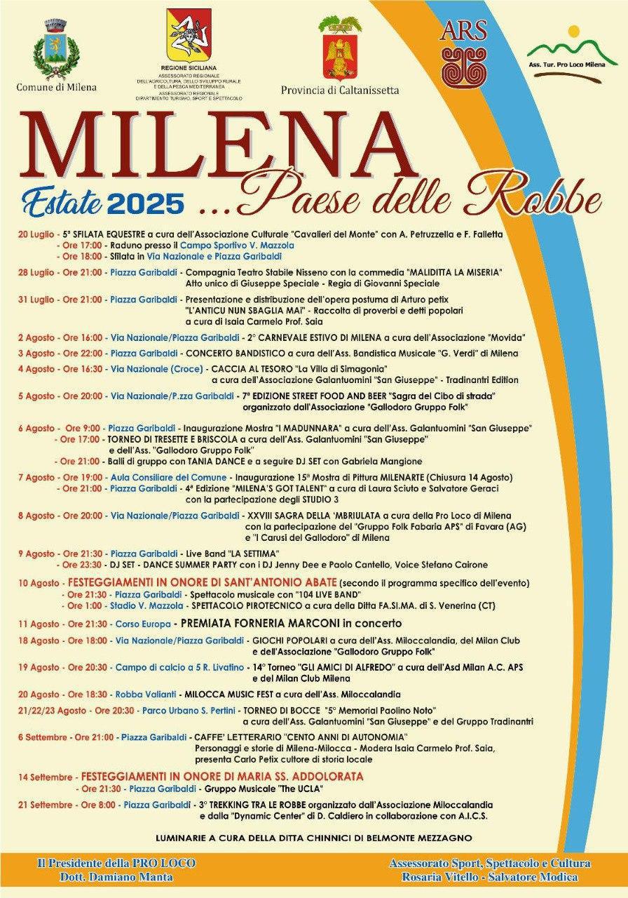 2° Carnevale Estivo di Milena 2025 (inizio ore 16:00) 