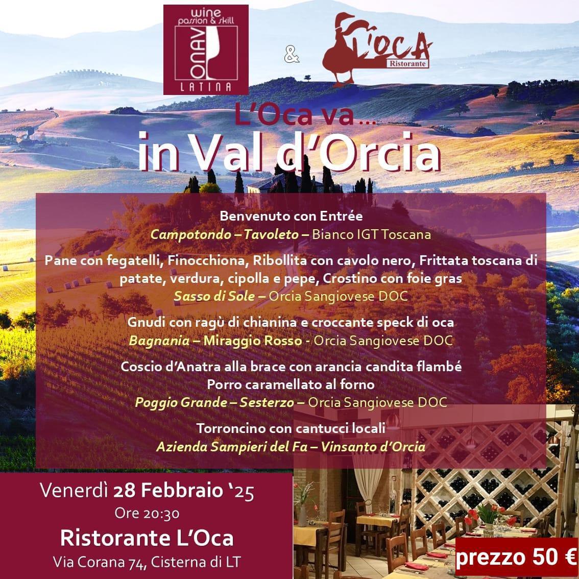 L'Oca va in Val d'Orcia - 28 Febbraio con Onav 🍷🍇