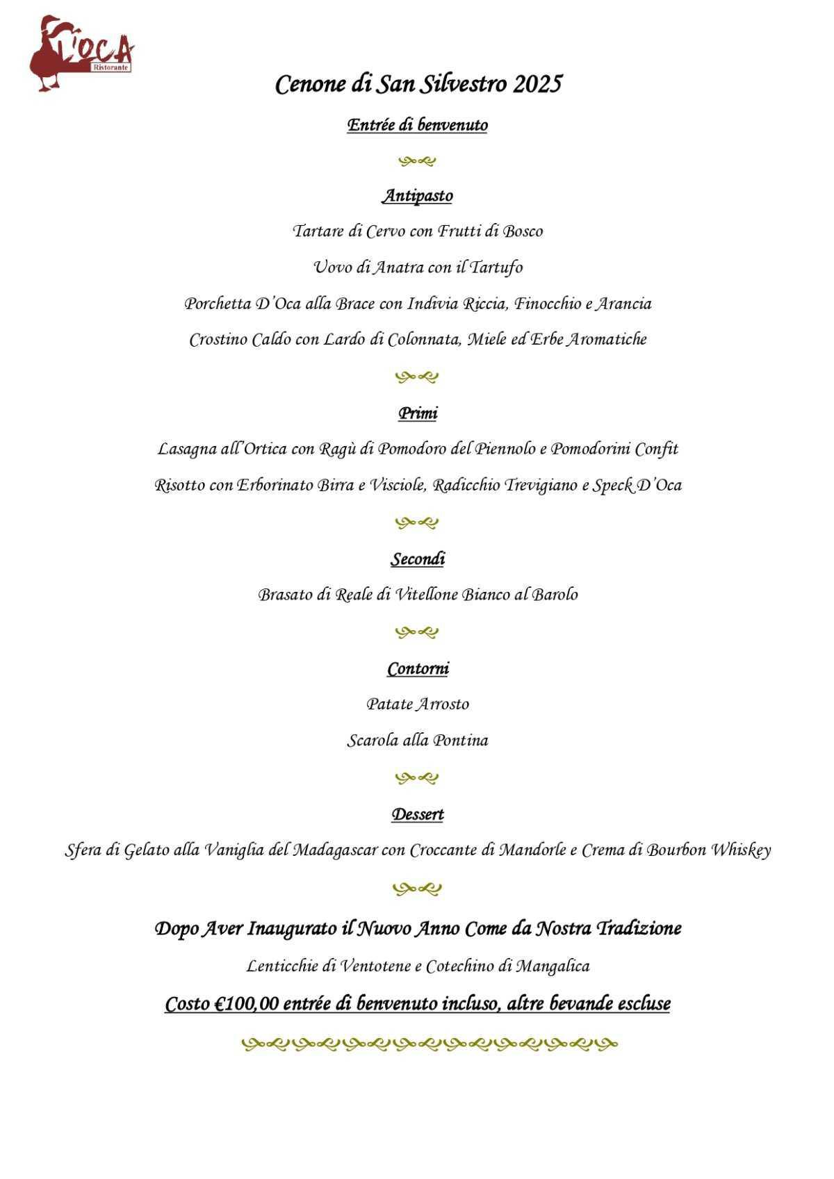 Cenone di San Silvestro 2025