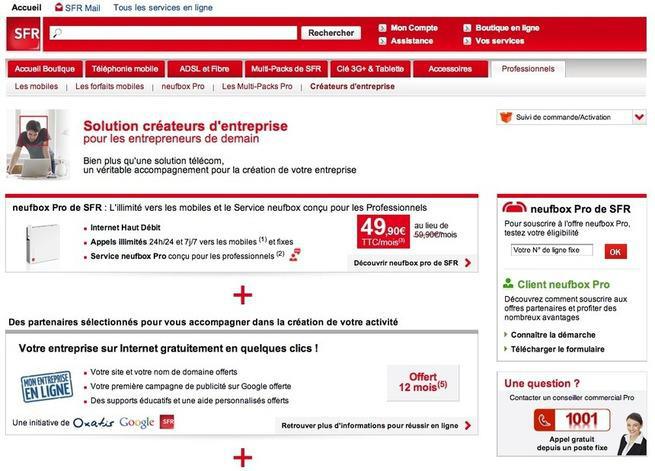 SFR s'associe à Google et Oxatis pour proposer de l'hébergement web aux TPE-PME