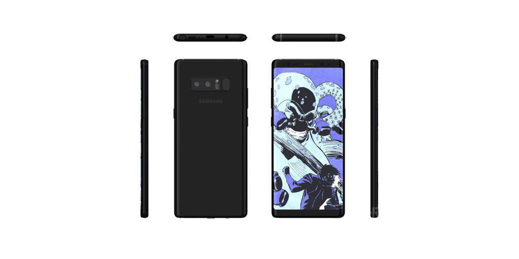 Nouveaux rendus du Galaxy Note 8 avec Infinity Display et capteur d'empreinte arrière
