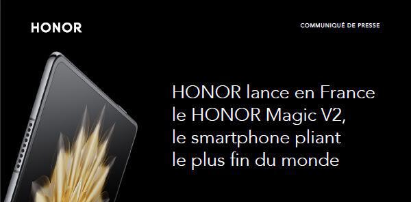  HONOR annonce le lancement en France le smartphone pliable HONOR Magic V2