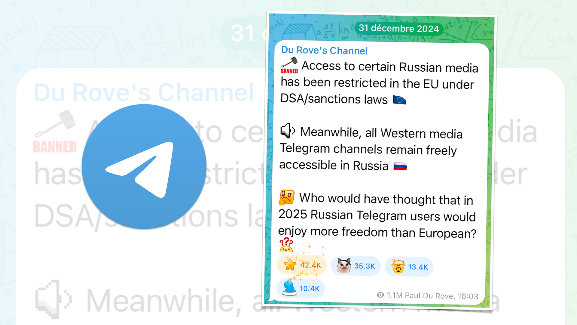 Pavel Durov dénonce la censure des chaînes russes sur Telegram