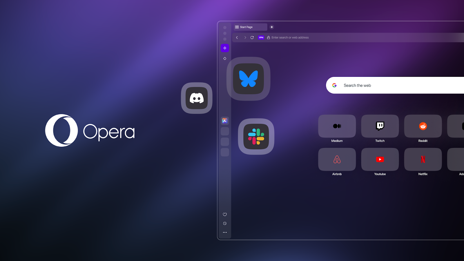 Opera One enrichit son navigateur avec Discord, Slack et Bluesky