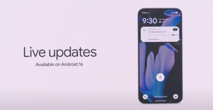 Android 16 : Google dévoile les « Live Updates » pour Google Maps et Uber Eats