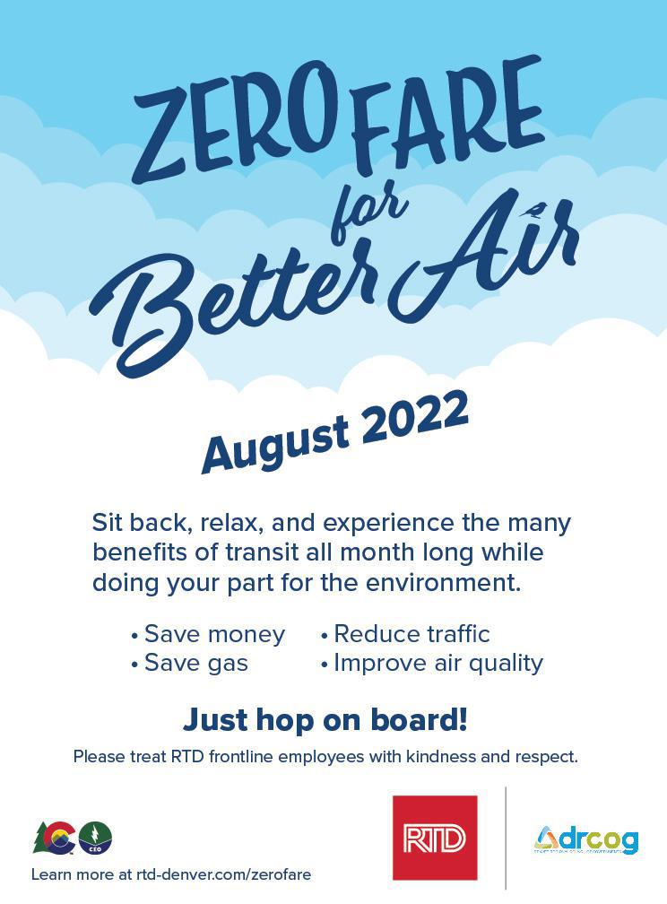 Today starts RTD's month long Zero Fare for Better Air initiative