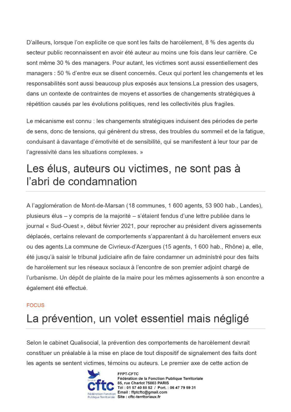 Les multiples visages du harcèlement moral