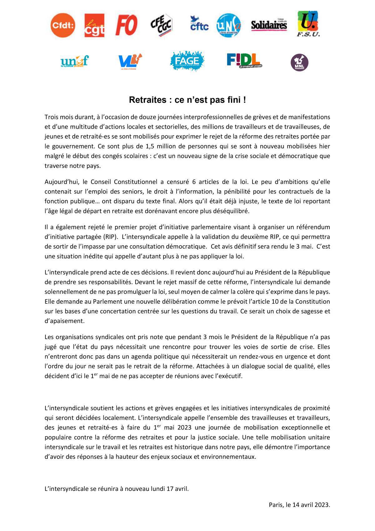 Retraites : ce n'est pas fini !