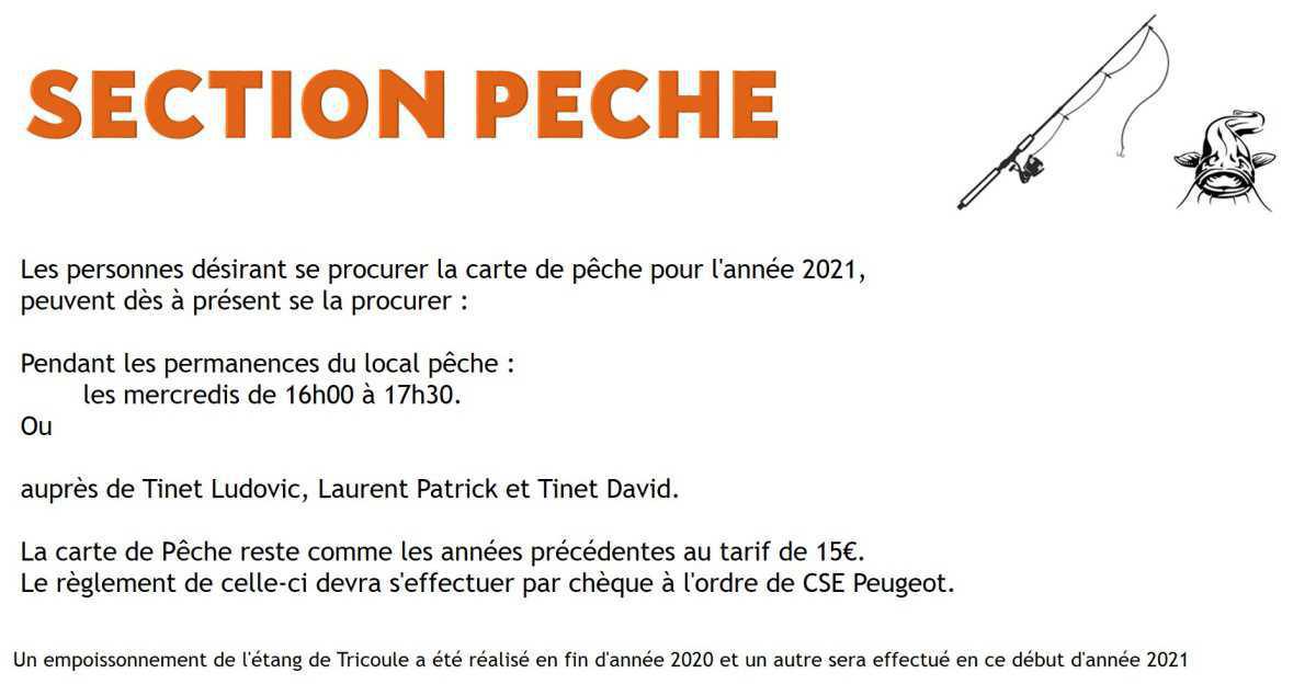 Section PÊCHE : activités 2021 Section PÊCHE : activités 2021