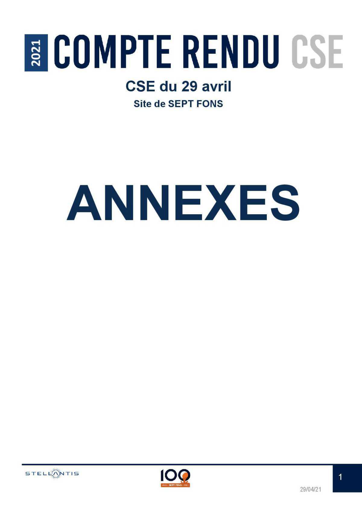 compte rendu CSE du 29 Avril 2021.