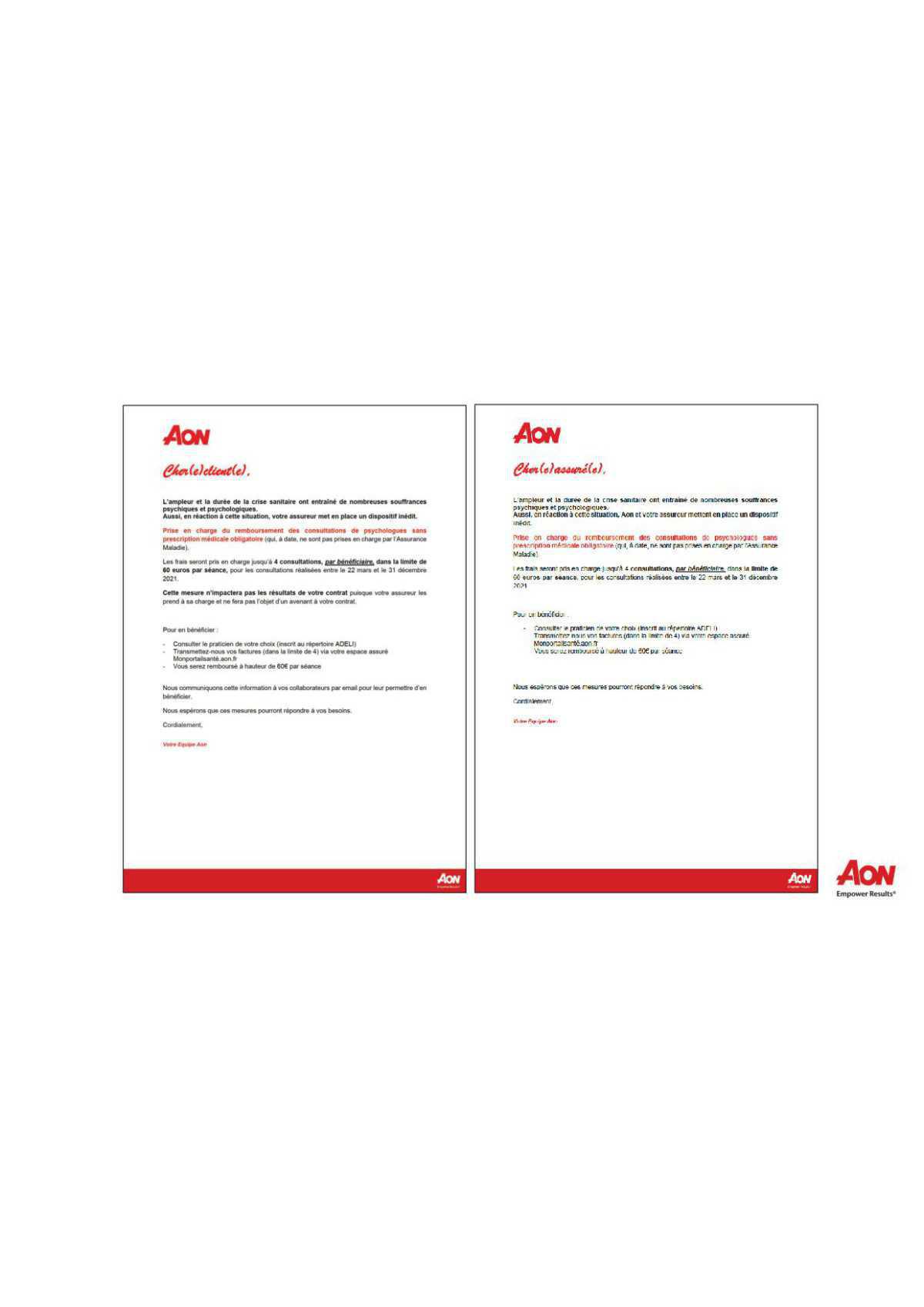 Info Mutuelle AON Covid 19