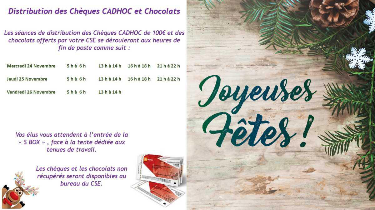 Distribution des Chèques CADHOC et Chocolats