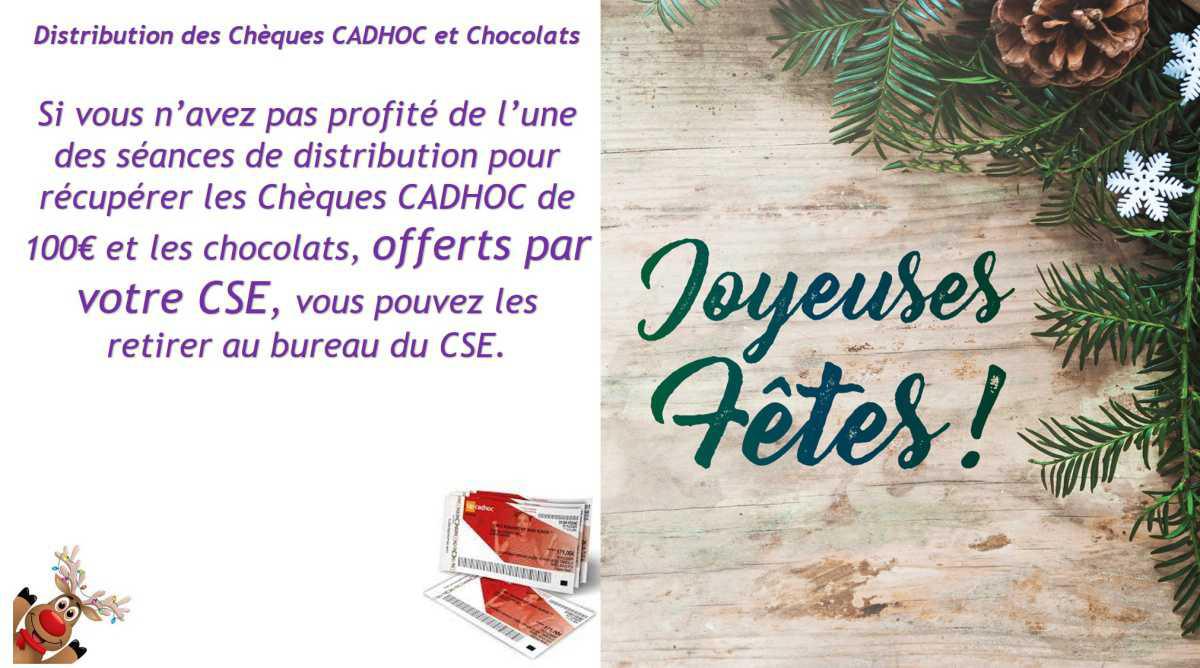 Distribution des Chèques CADHOC et Chocolats