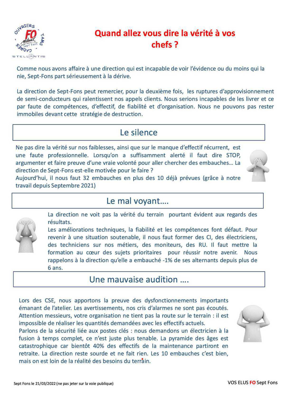 La politique de l'autruche, c'est fini !