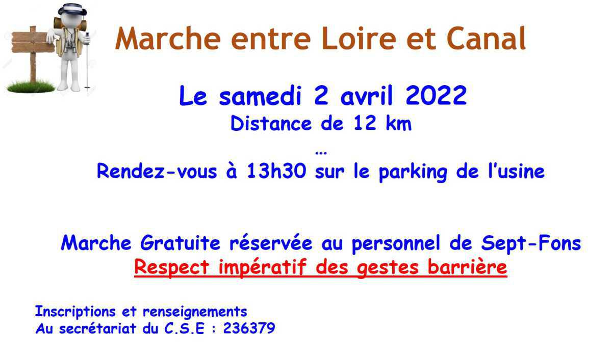 Marche entre Loire et canal 2 avril 2022