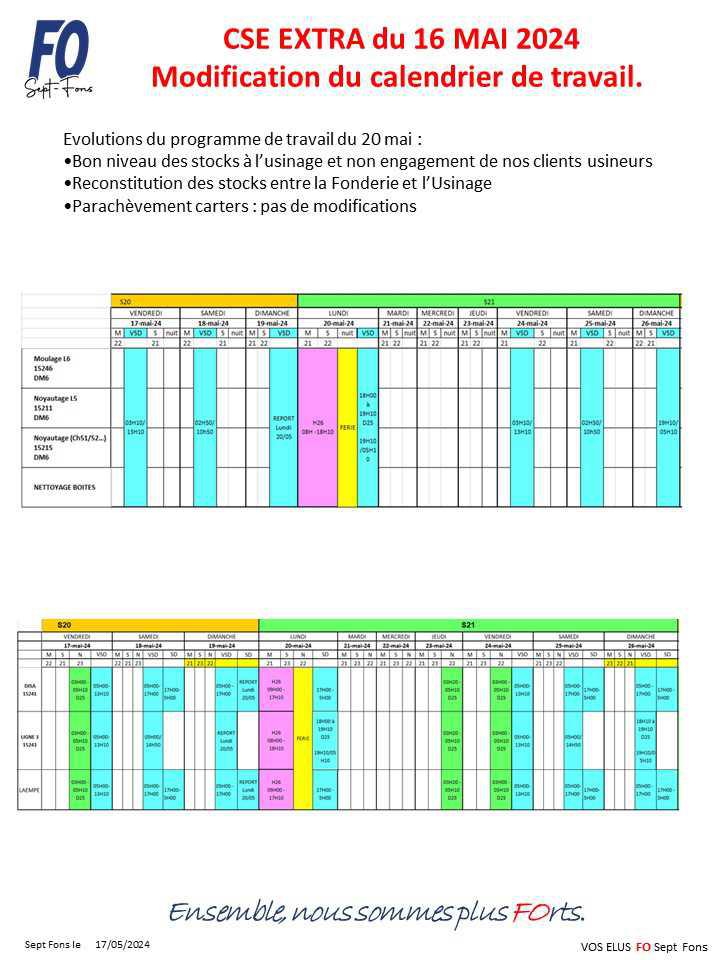 Compte rendu du CSE extra du 16 mai 2024.