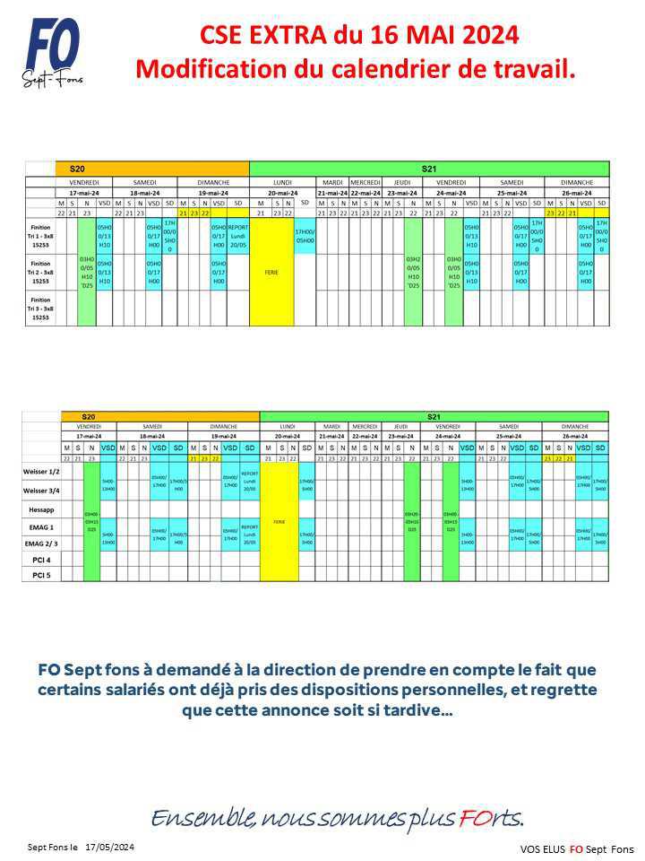 Compte rendu du CSE extra du 16 mai 2024.