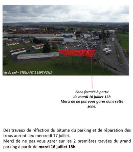 FERMETURE ZONE PARKING