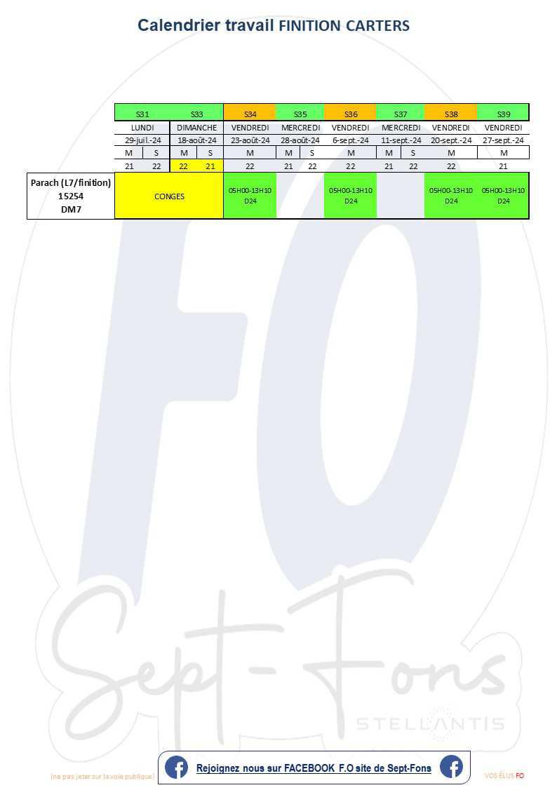 Compte rendu du CSE du 25 juillet 2024>> calendrier de travail